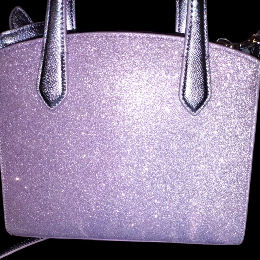 Kate spade tinsel glitter  saffiano leather Lavender Handbag crossbody  NWOT - Picture 5 of 11
